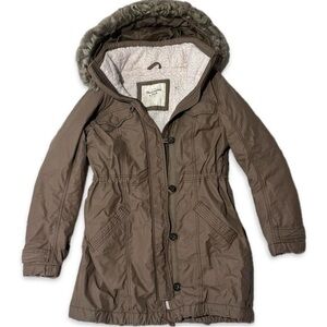 Abercrombie & Fitch Tan Hooded Utility Jacket